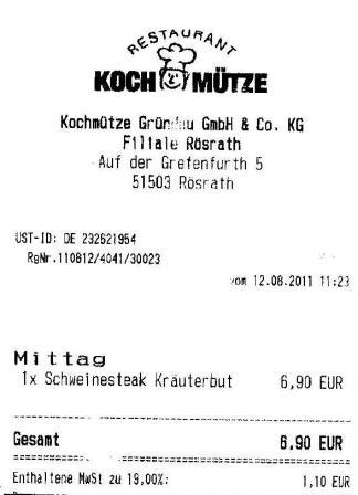 regist Hffner Kochmtze Restaurant